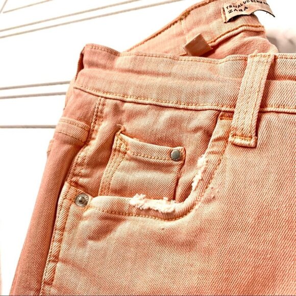 NWT ZARA TRAFALUC DENIM DISTRESSED  PASTE SUMMER SPRING JEANS WOMEN SIZE 2 - Picture 8 of 8